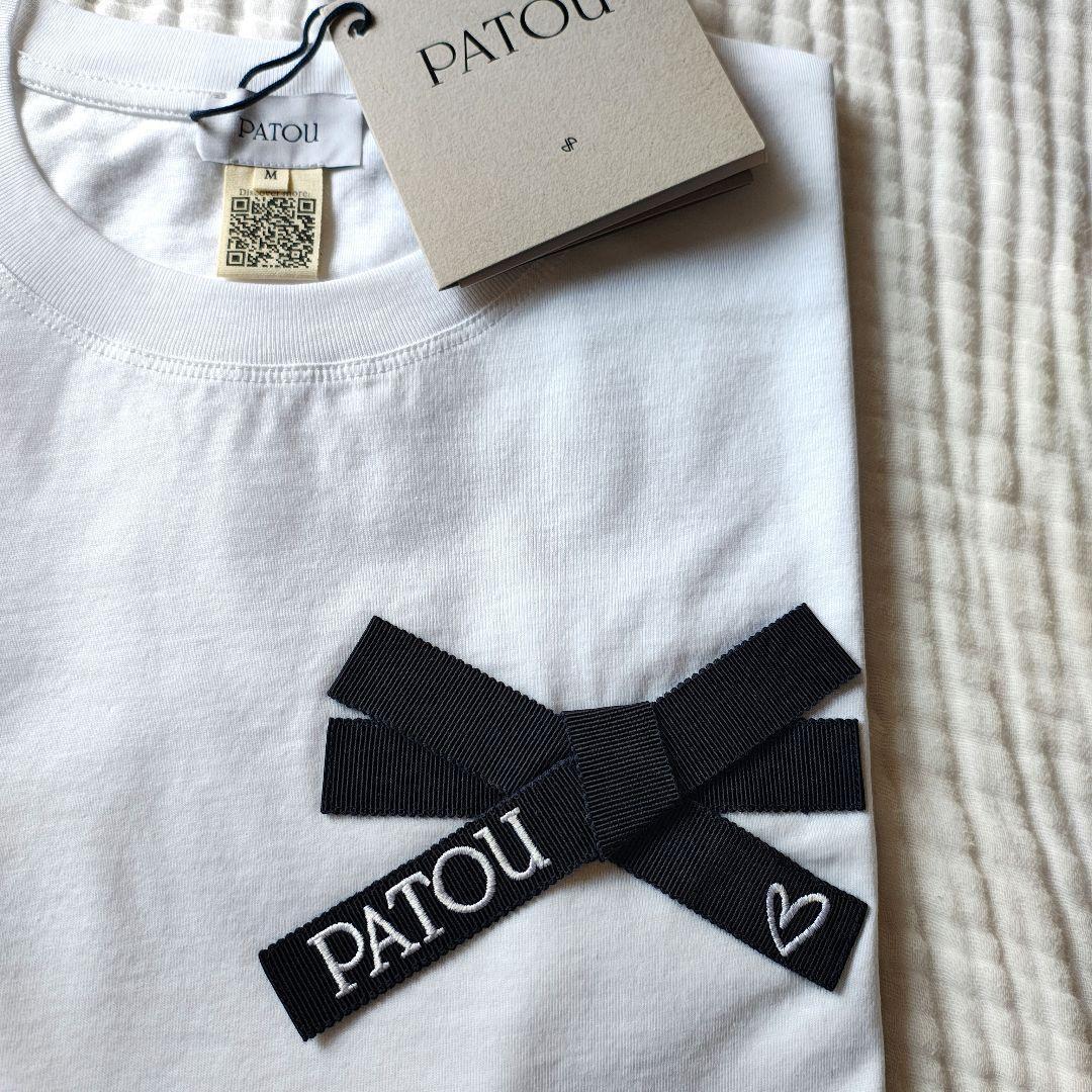 新作☆ PATOU 26SS コットン ホワイト ボウTシャツ 新品　M
