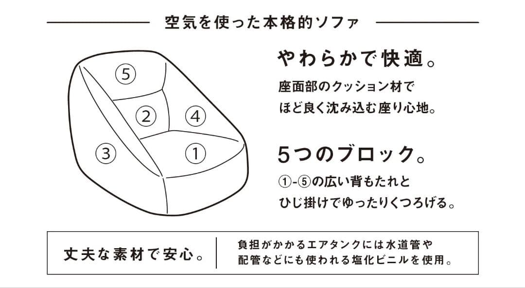 無印良品空気でできたソファ・グリーン