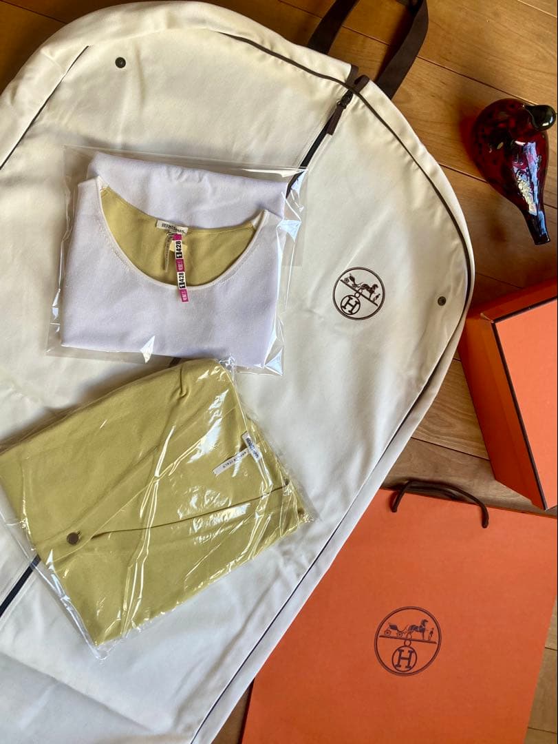 HERMES マルジェラ期　セリエボタン　バイカラーアンサンブル クリーニング済