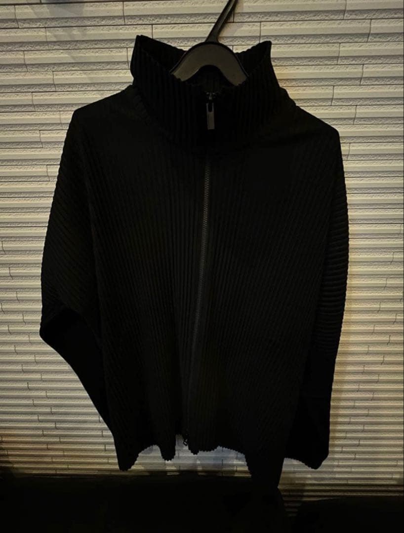 ISSEY MIYAKE MEN ブラック プリーツ シャツ　ジッパー／サイズ4