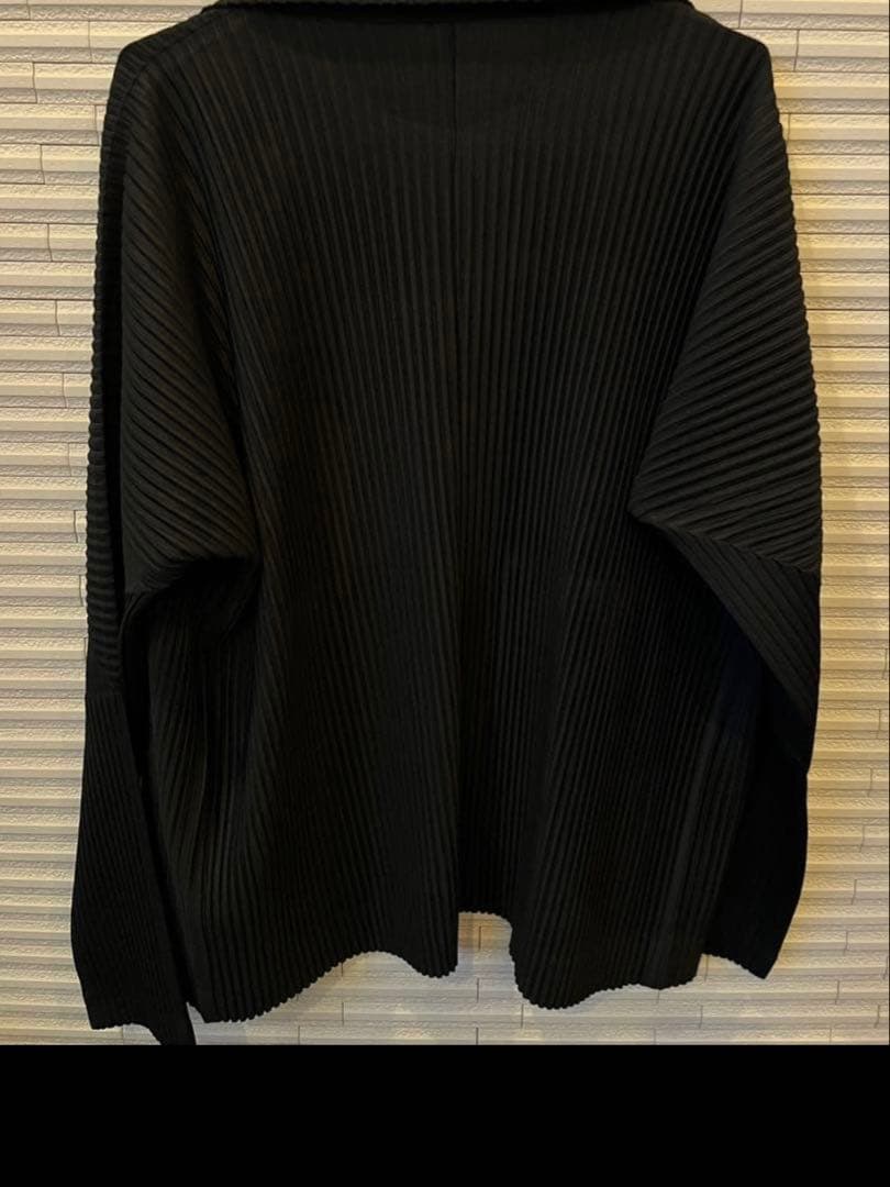 ISSEY MIYAKE MEN ブラック プリーツ シャツ　ジッパー／サイズ4