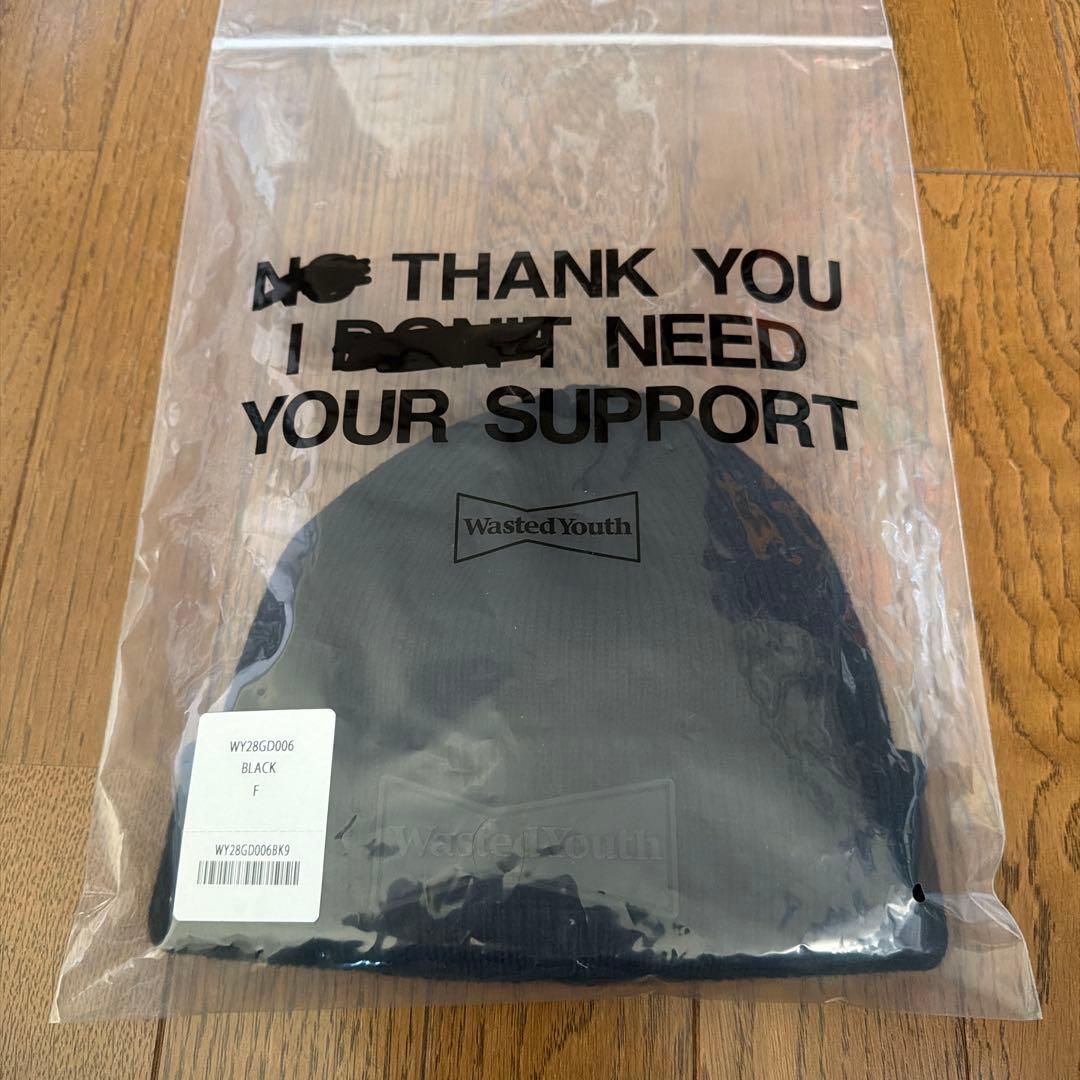 WASTED YOUTH ニット帽 黒