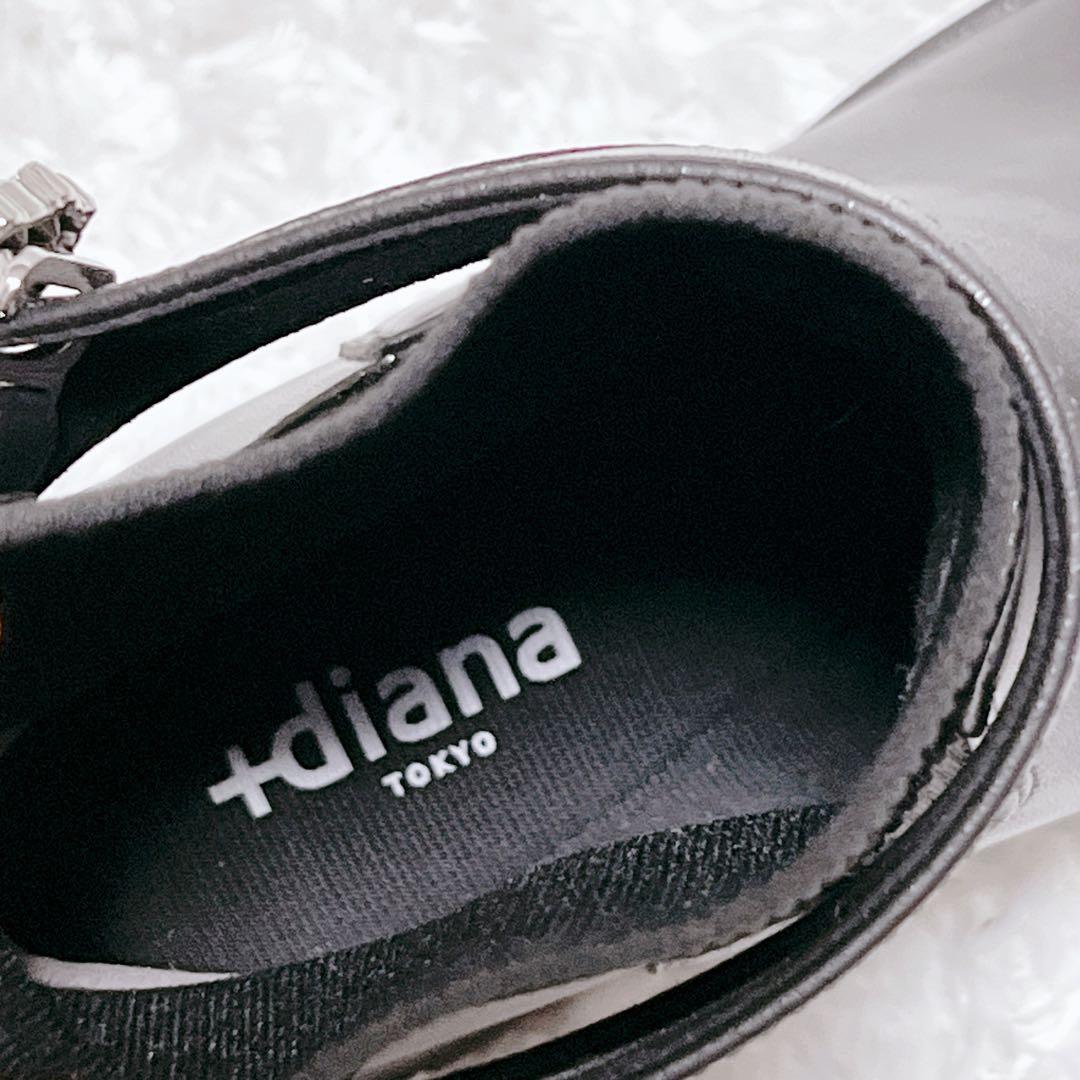 【極美品】 +diana クリスタルバックル　ショートブーツ　サイドゴア　現行品