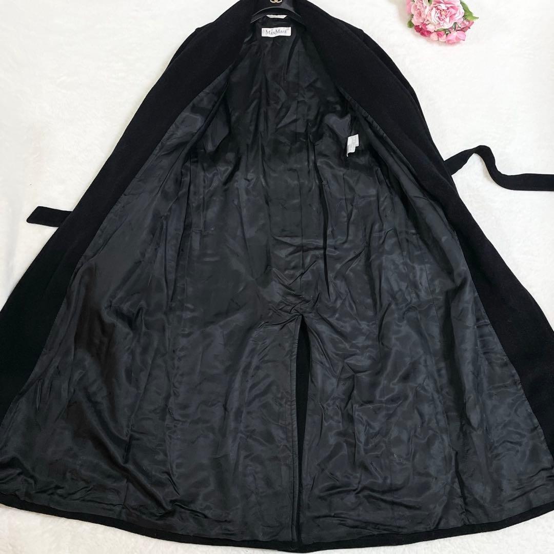 美品● マックスマーラ ロングコート ベルト ウール カシミヤ 40 着丈124