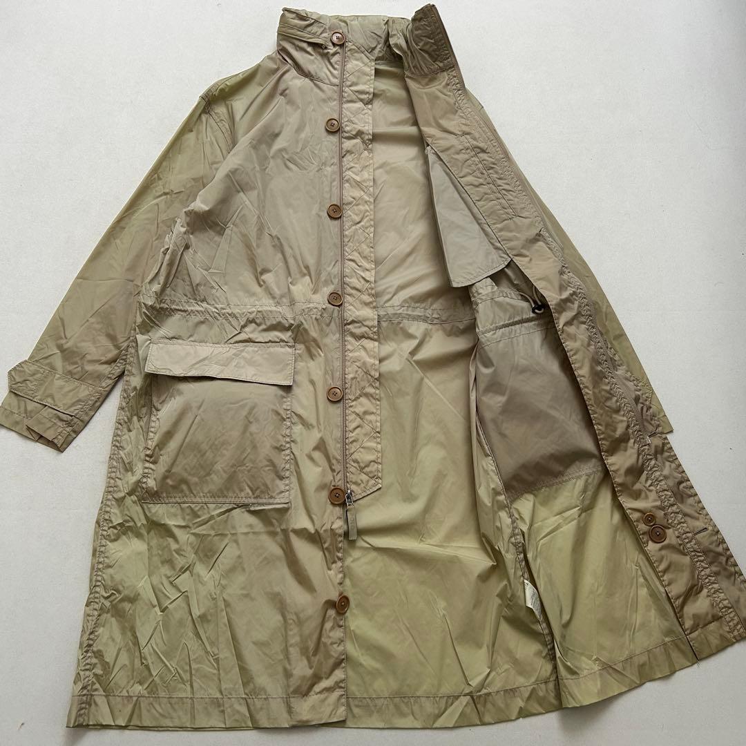90s ポロラルフローレン ロング フードコート L ベージュ ナイロン 古着