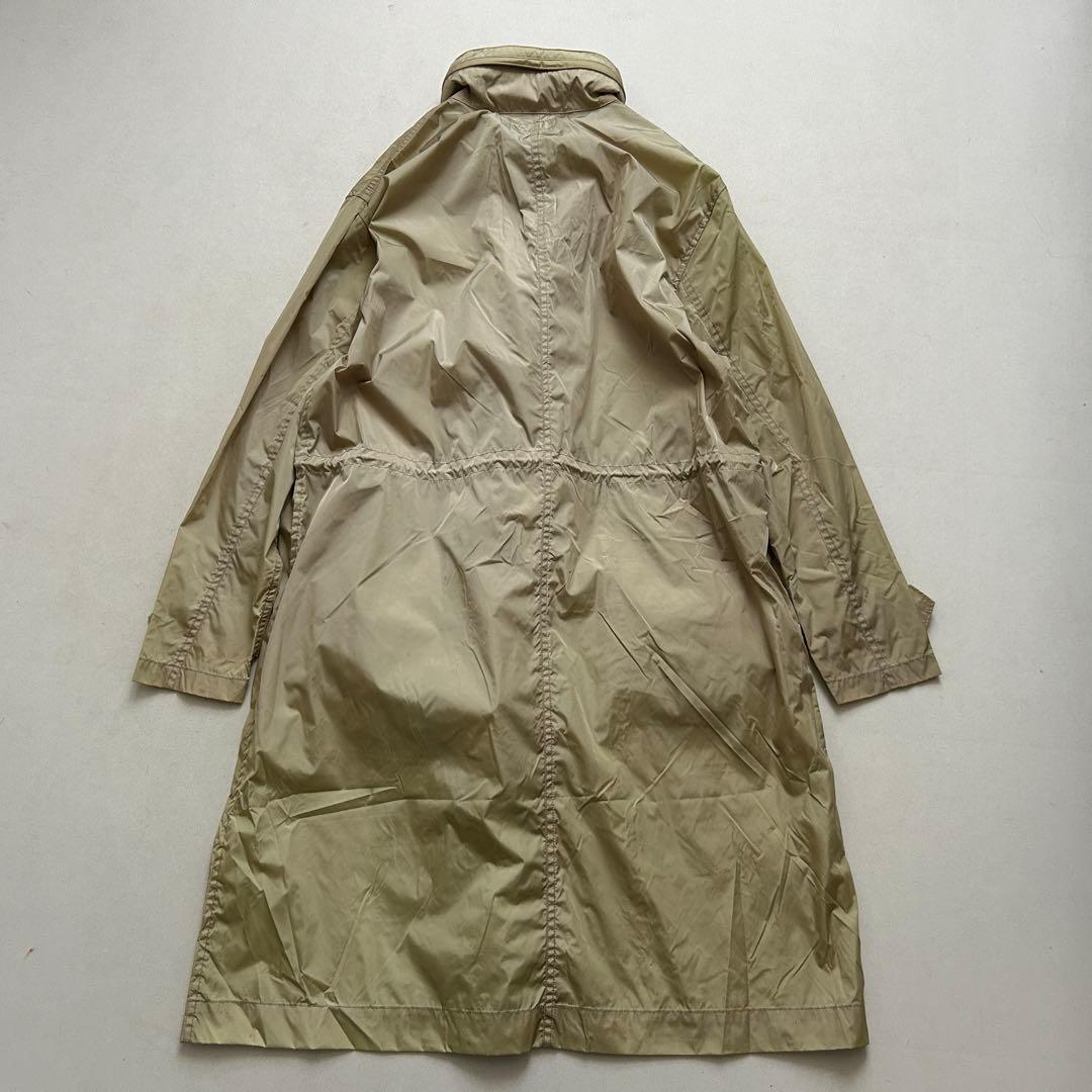 90s ポロラルフローレン ロング フードコート L ベージュ ナイロン 古着