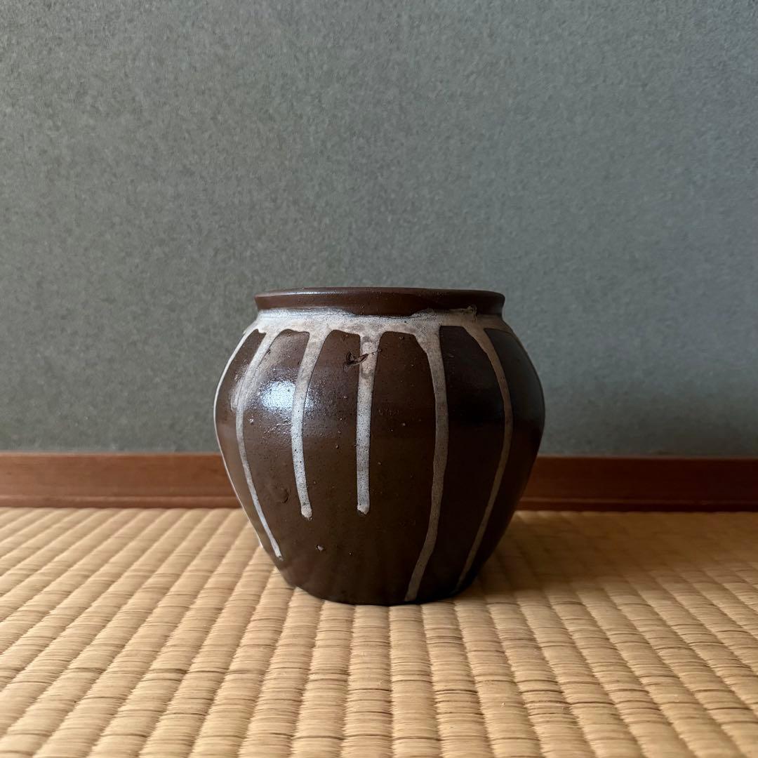 古丹波 丹波 流釉小壷 江戸時代 明治時代 古美術 骨董 民藝 白丹波 古備前