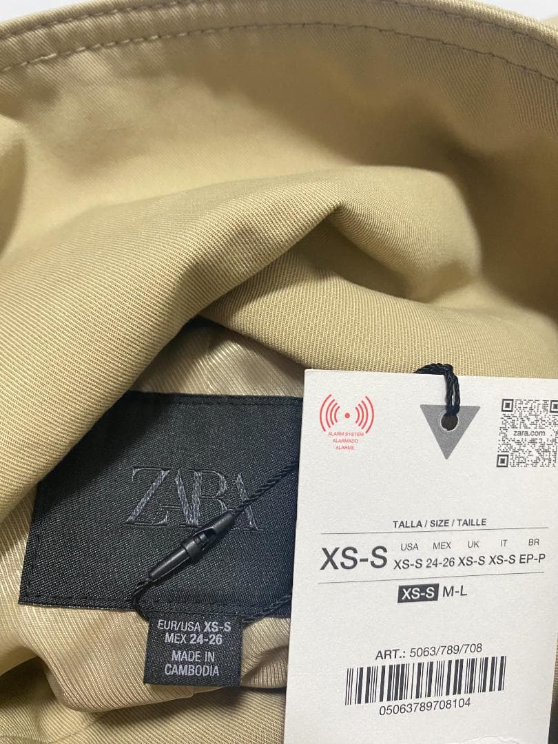 ZARA ショートトレンチコート ライトゴールデンブラウン XS～S