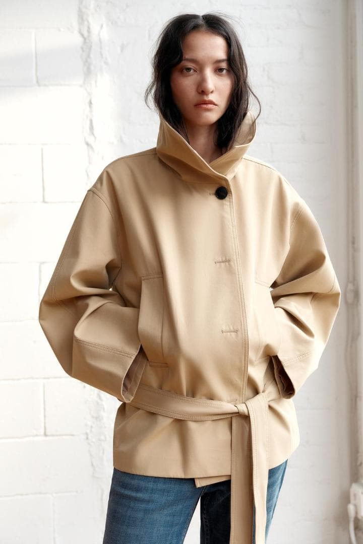 ZARA ショートトレンチコート ライトゴールデンブラウン XS～S