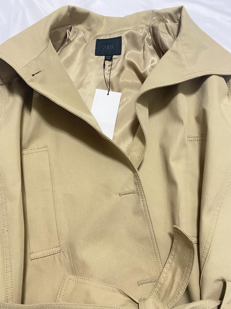 ZARA ショートトレンチコート ライトゴールデンブラウン XS～S