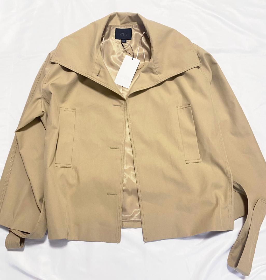 ZARA ショートトレンチコート ライトゴールデンブラウン XS～S