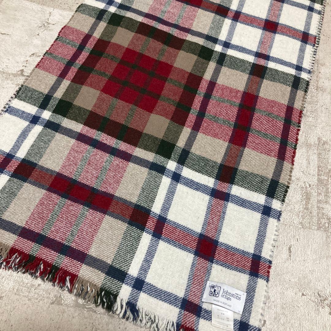 ジョンストーンズ　カシミヤウールリバーシブルマフラー　タータンチェック　2way