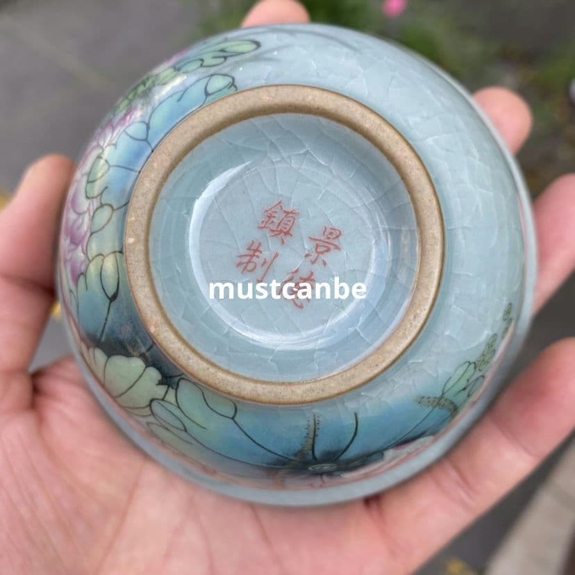 景徳鎮 陶泥荷塘清韻三才蓋碗 茶碗 煎茶器 新品未使用