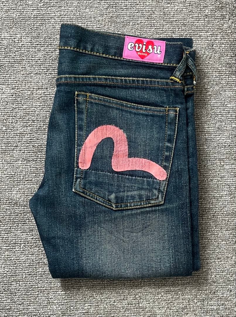 EVISU DONNA ジーンズ ローライズデニム ピンクカモメ