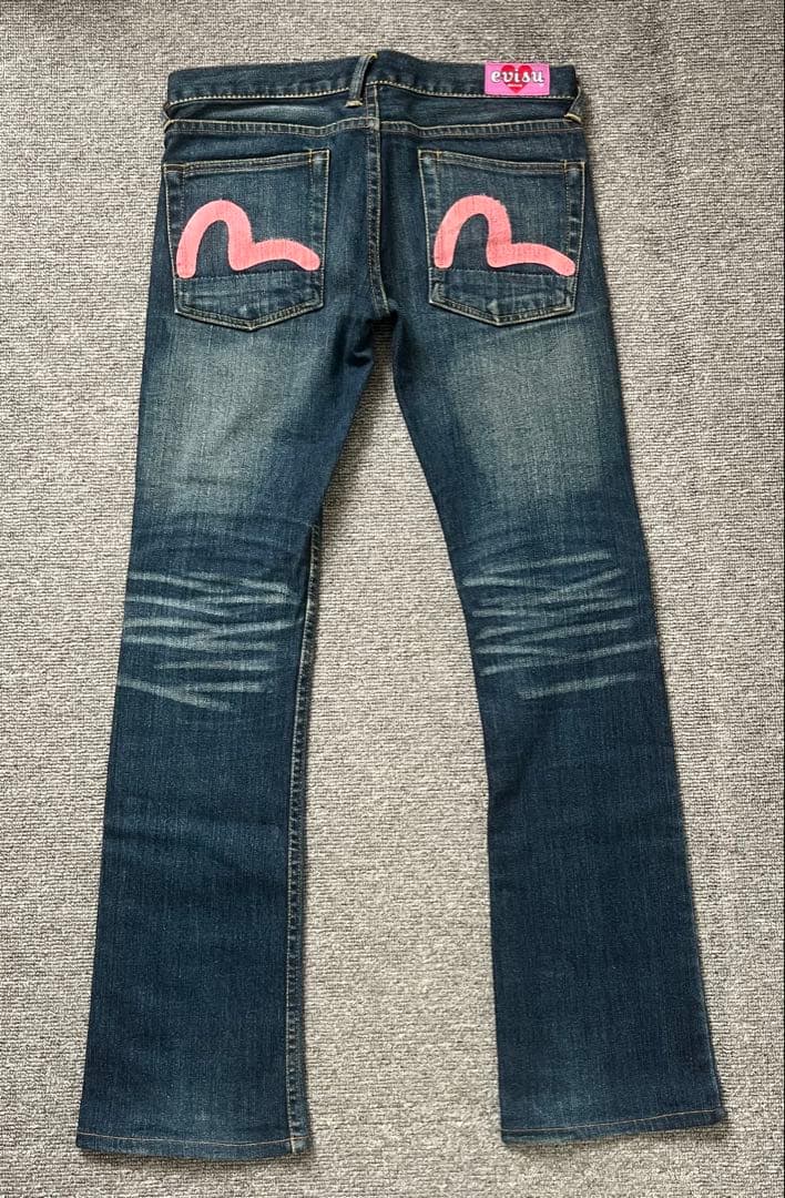EVISU DONNA ジーンズ ローライズデニム ピンクカモメ