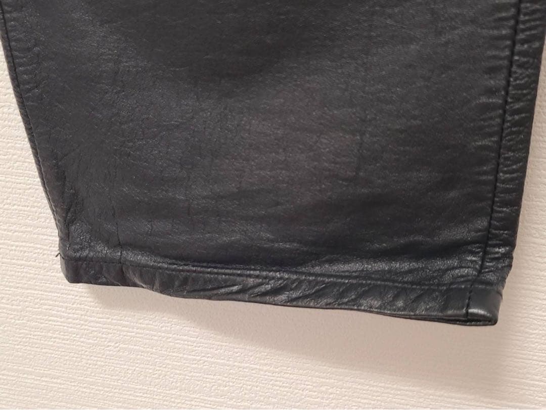【極上】Paul Smithブラックレザー(牛革)ストレートパンツ