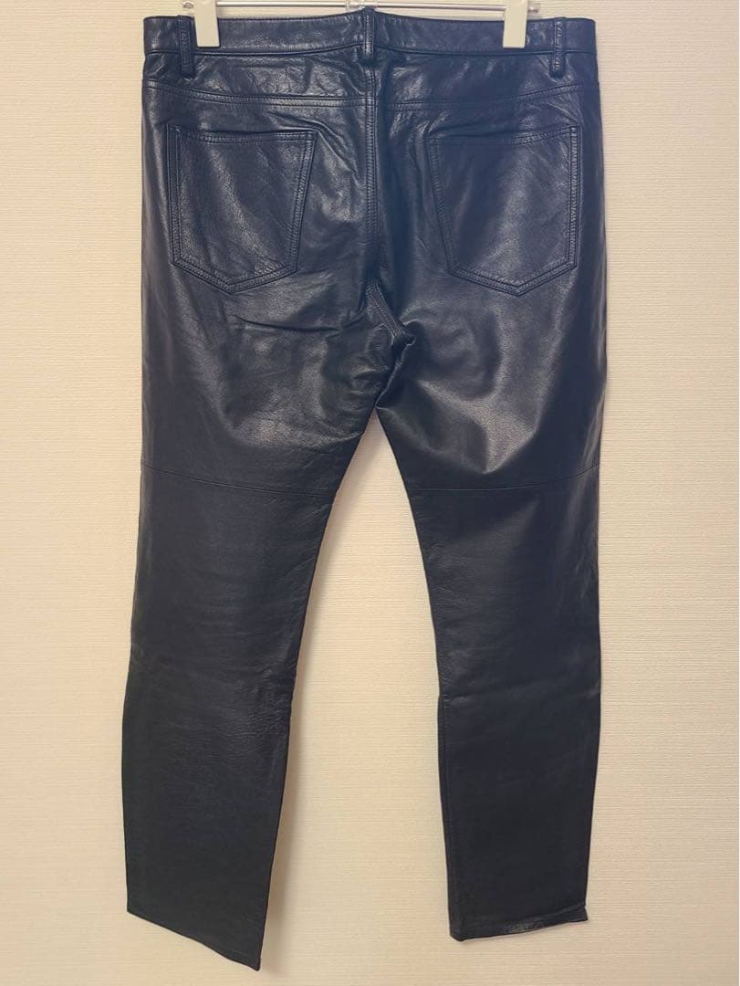 【極上】Paul Smithブラックレザー(牛革)ストレートパンツ