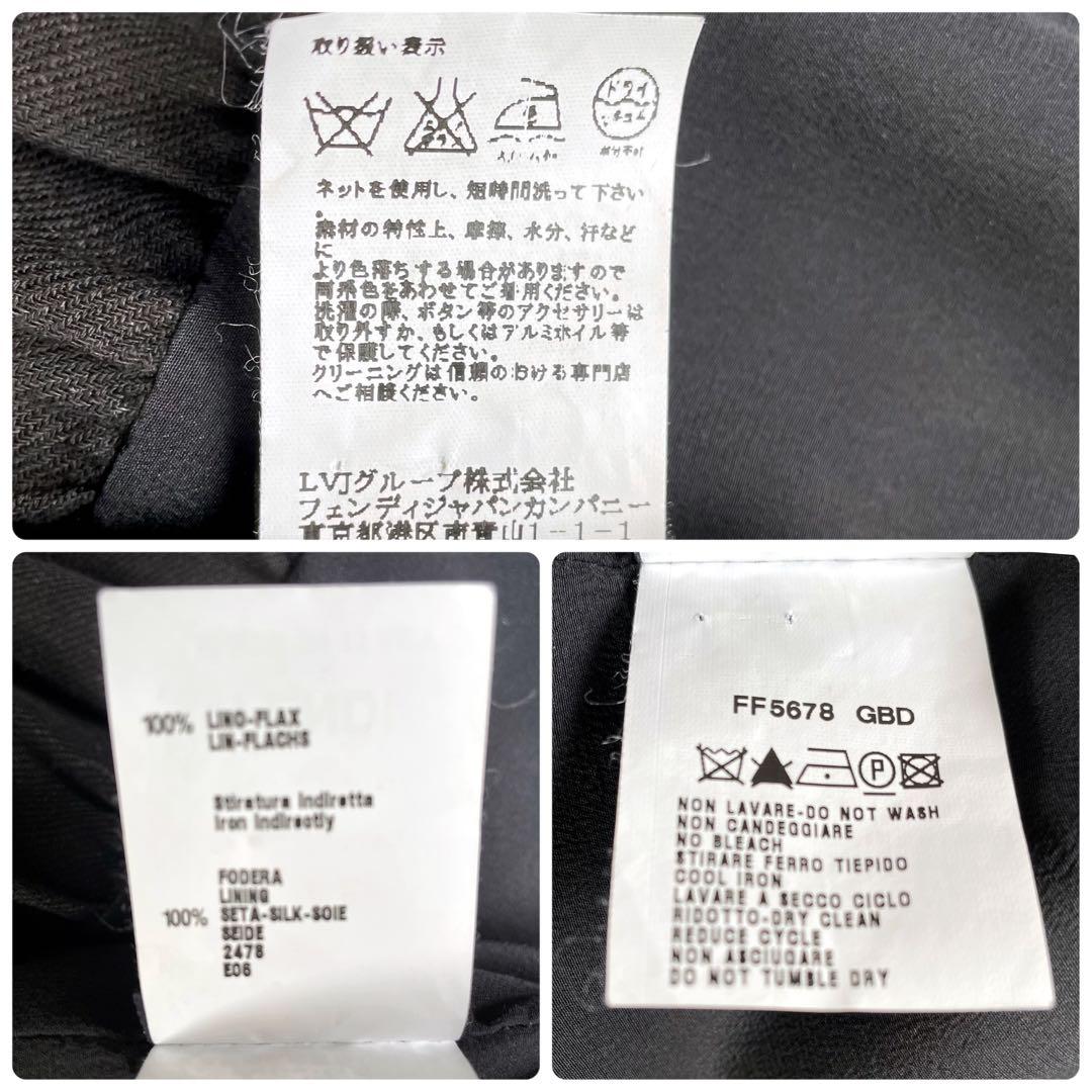FENDIフェンディ ダークブラウンリネントレンチコートスプリングコート42