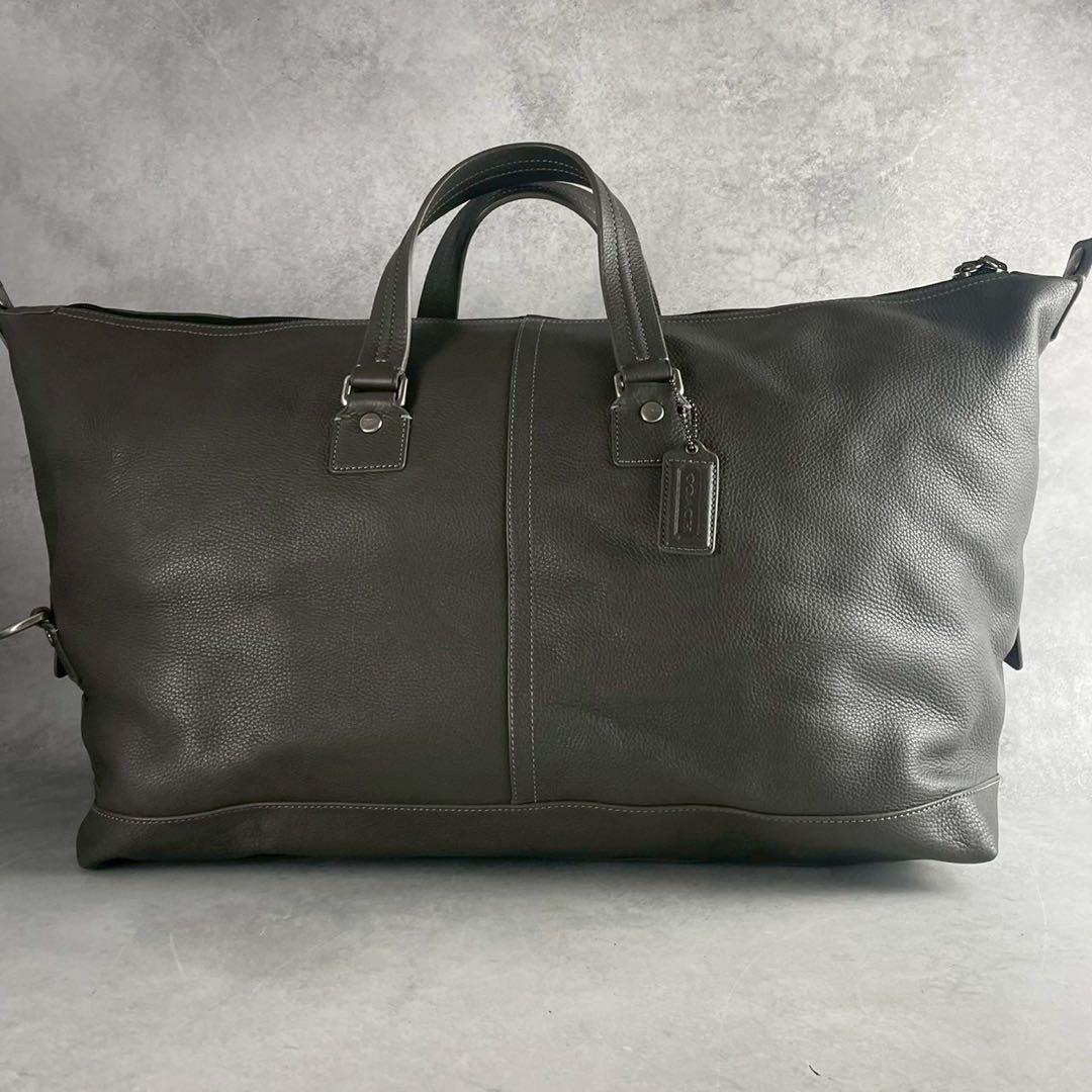 極美品● コーチ COACH ボストンバッグ 2way 旅行 レザー グレー