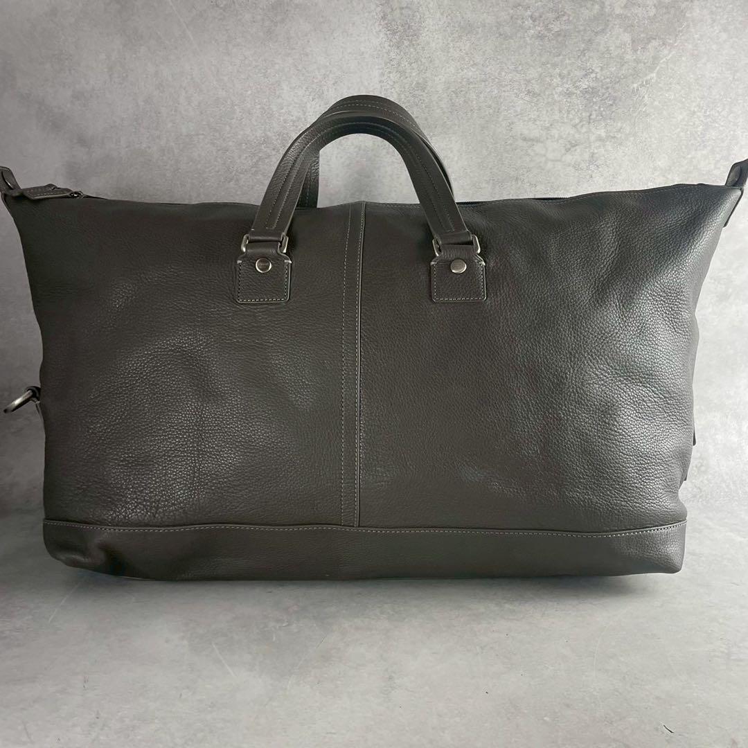 極美品● コーチ COACH ボストンバッグ 2way 旅行 レザー グレー