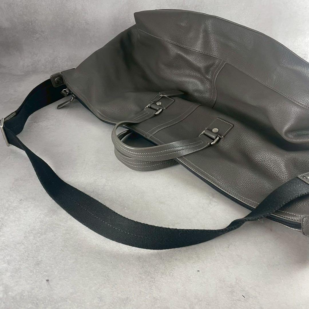 極美品● コーチ COACH ボストンバッグ 2way 旅行 レザー グレー