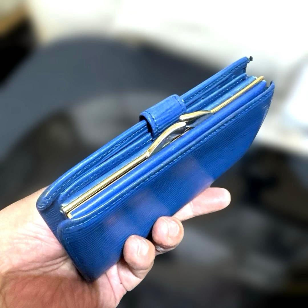 11☆美品♪エピ ♪ガマ口♦︎折り財布♪ ブルーカラー