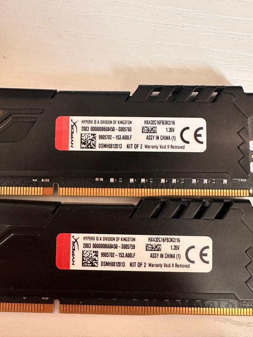 HyperX FURY DDR4 8gx2 メモリー 2枚セット3200hmz