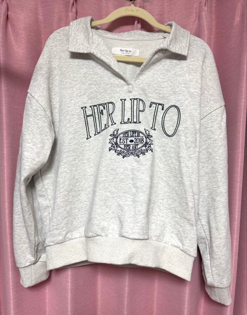 トップス Embroidery Polo Sweatshirt