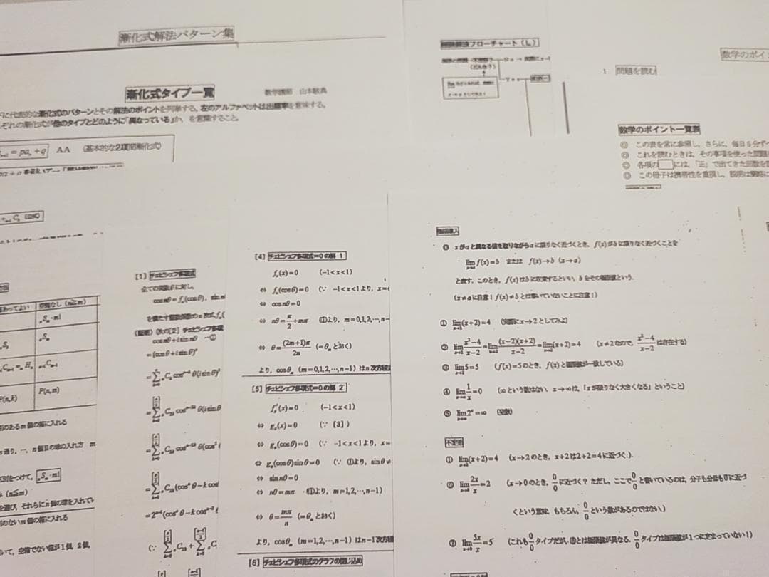 河合塾の最新版の山本敏典先生の数学のポイント集分野別解説フルセット　駿台　鉄緑会