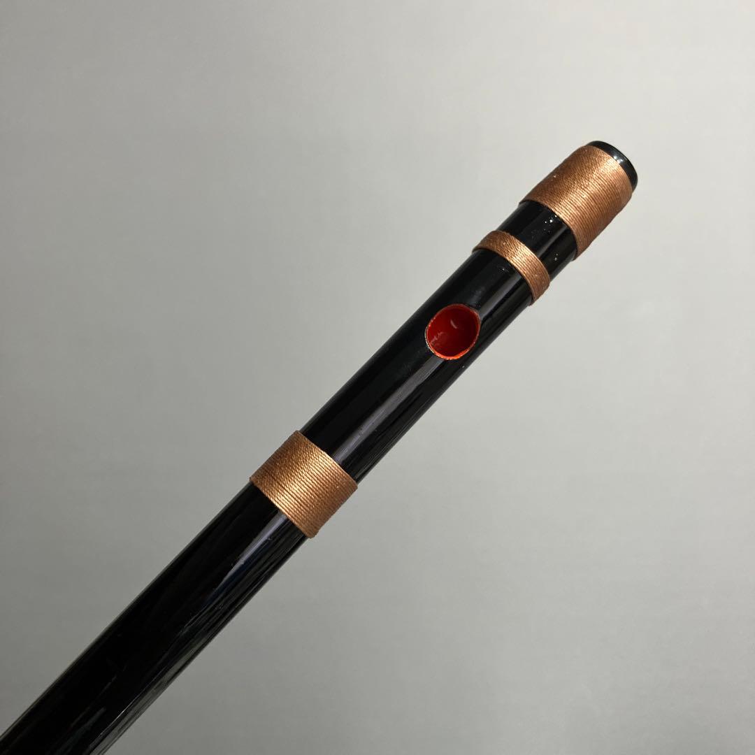篠笛八本調子 C管　唄物　ドレミ調　天地糸巻 CMR8-217 西洋音階 黒塗