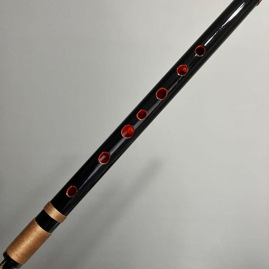篠笛八本調子 C管　唄物　ドレミ調　天地糸巻 CMR8-217 西洋音階 黒塗