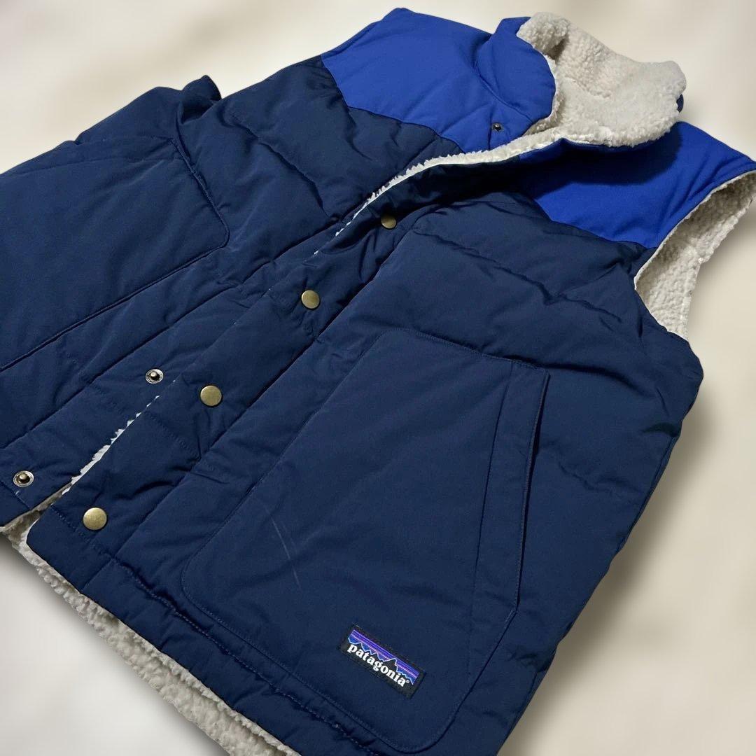 patagonia リバーシブル ベスト ネイビー/ブルー　L