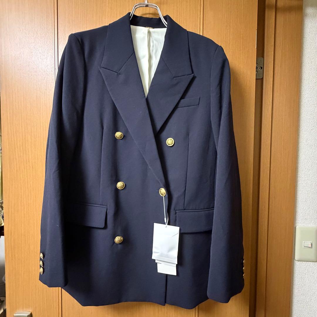 新品 Mila Owen 金釦ダブルブレストロングブレザー