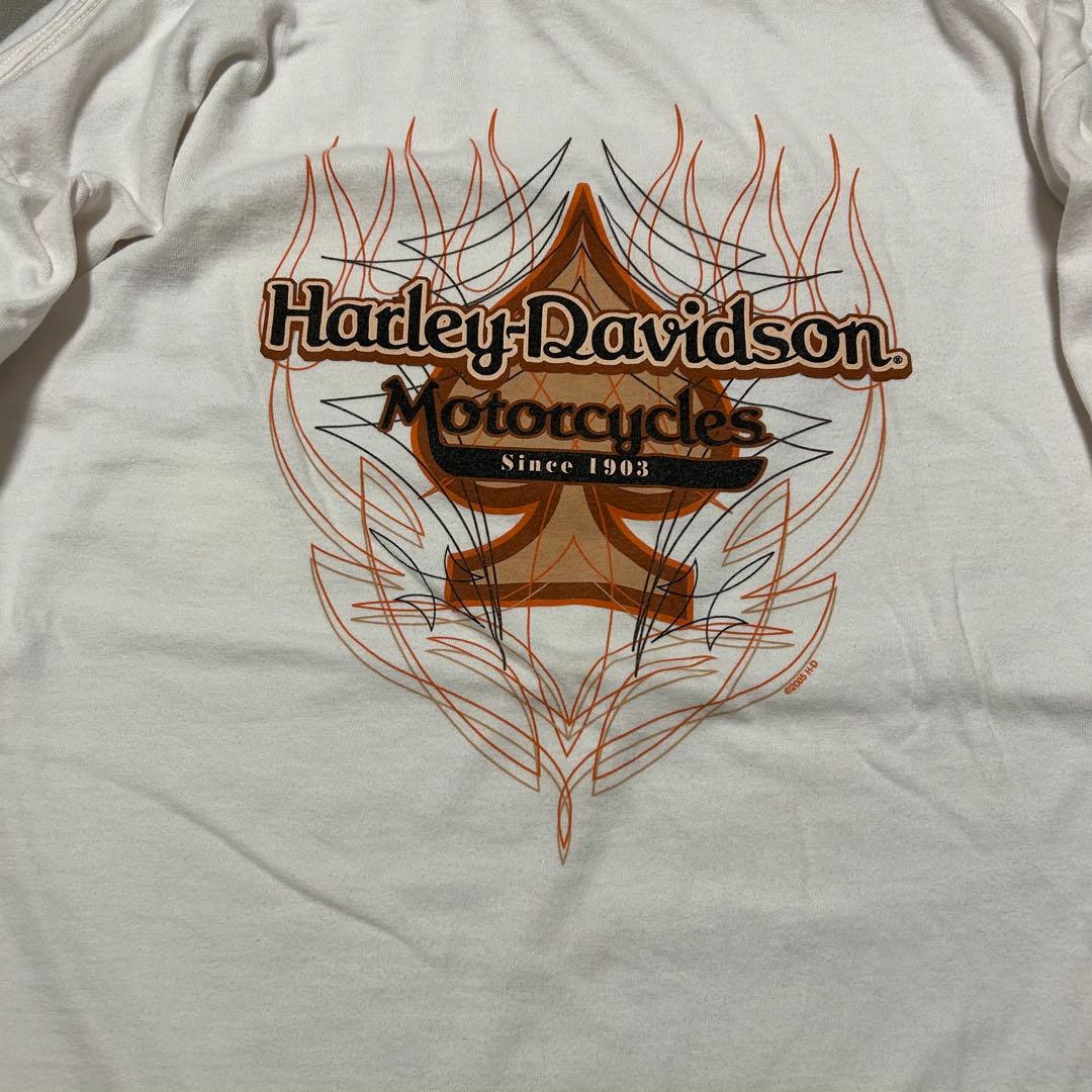 Harley-Davidson00sメキシコ製長袖Tシャツイーグルフレイム両面炎