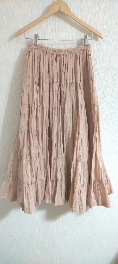 美品●マリハ MARIHA 草原の虹のスカート ピンク コットンフレア