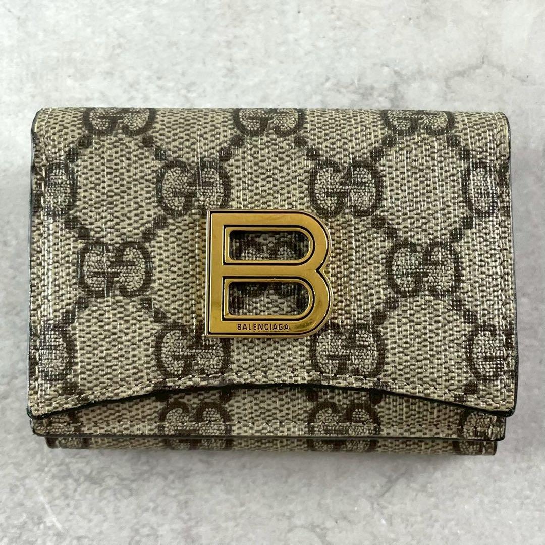 【極美品】グッチ×バレンシアガ ザ ハッカー 三つ折り財布 GGスプリーム