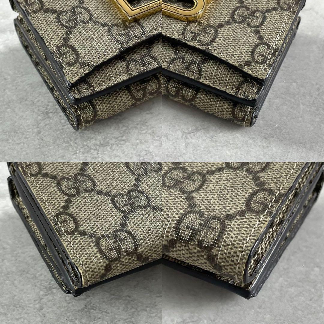 【極美品】グッチ×バレンシアガ ザ ハッカー 三つ折り財布 GGスプリーム