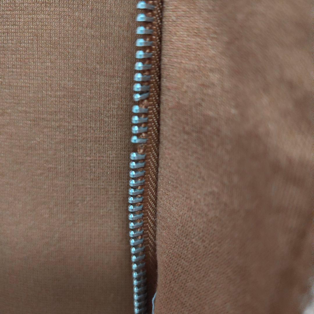 【美品】 ダッフルコート フード付 ジップアップ ブラウン L