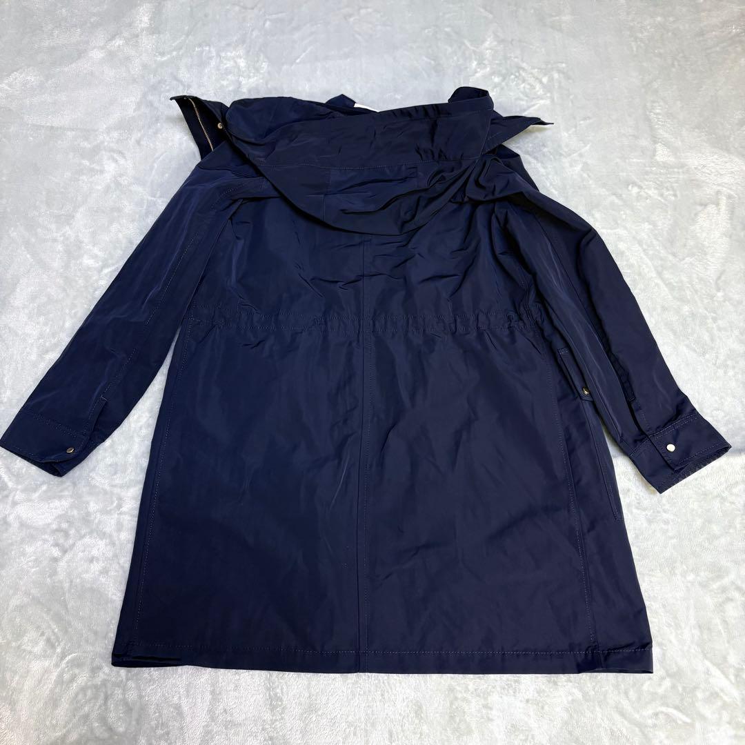 美品【自由区】撥水★2wayロングマウンテンパーカー コート 紺 38