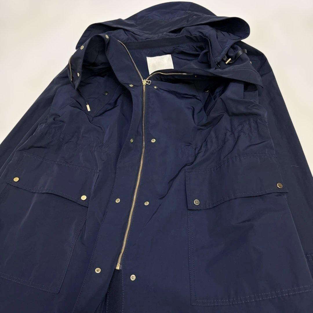 美品【自由区】撥水★2wayロングマウンテンパーカー コート 紺 38