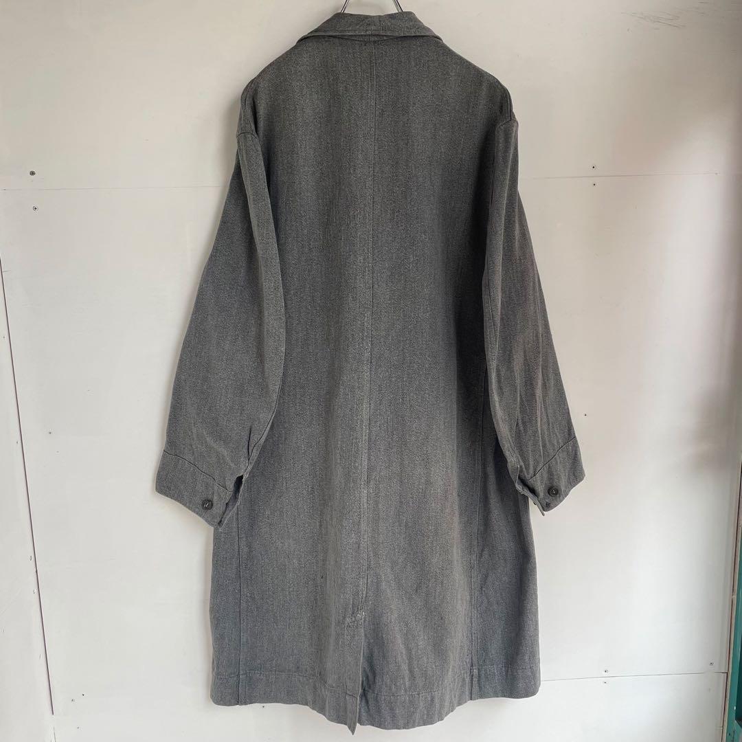 50s フレンチ ブラックシャンブレーコート ヴィンテージ ユーロ 古着