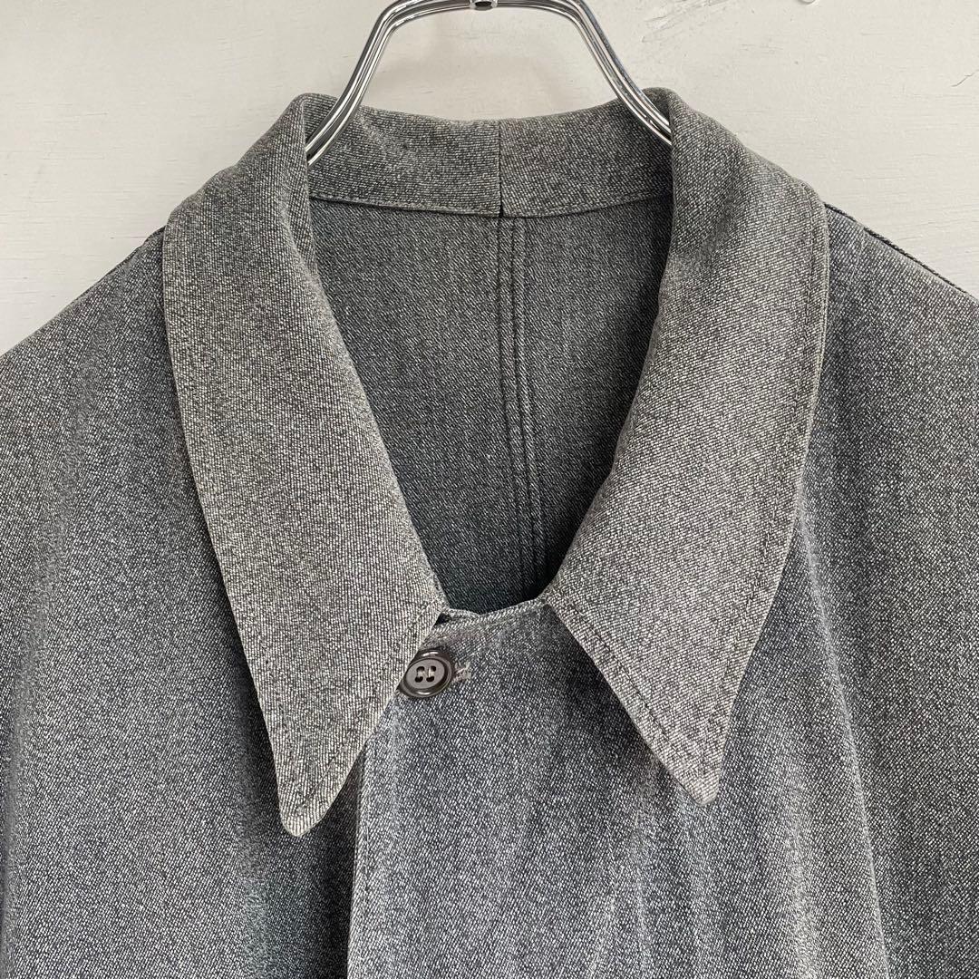 50s フレンチ ブラックシャンブレーコート ヴィンテージ ユーロ 古着
