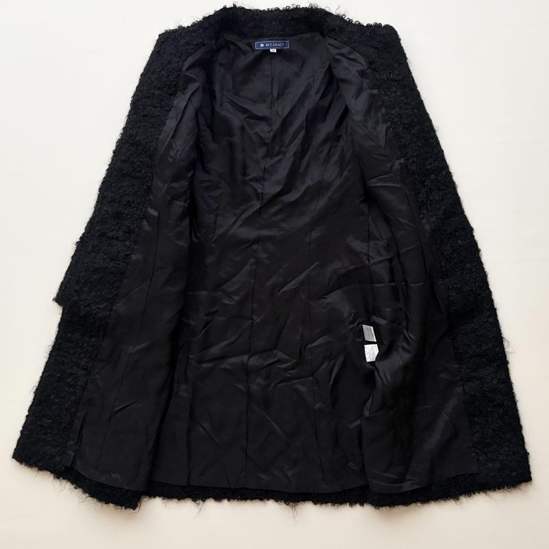 希少✨M’S GRACY モヘヤ ウール ロングコート 日本製 ブラック