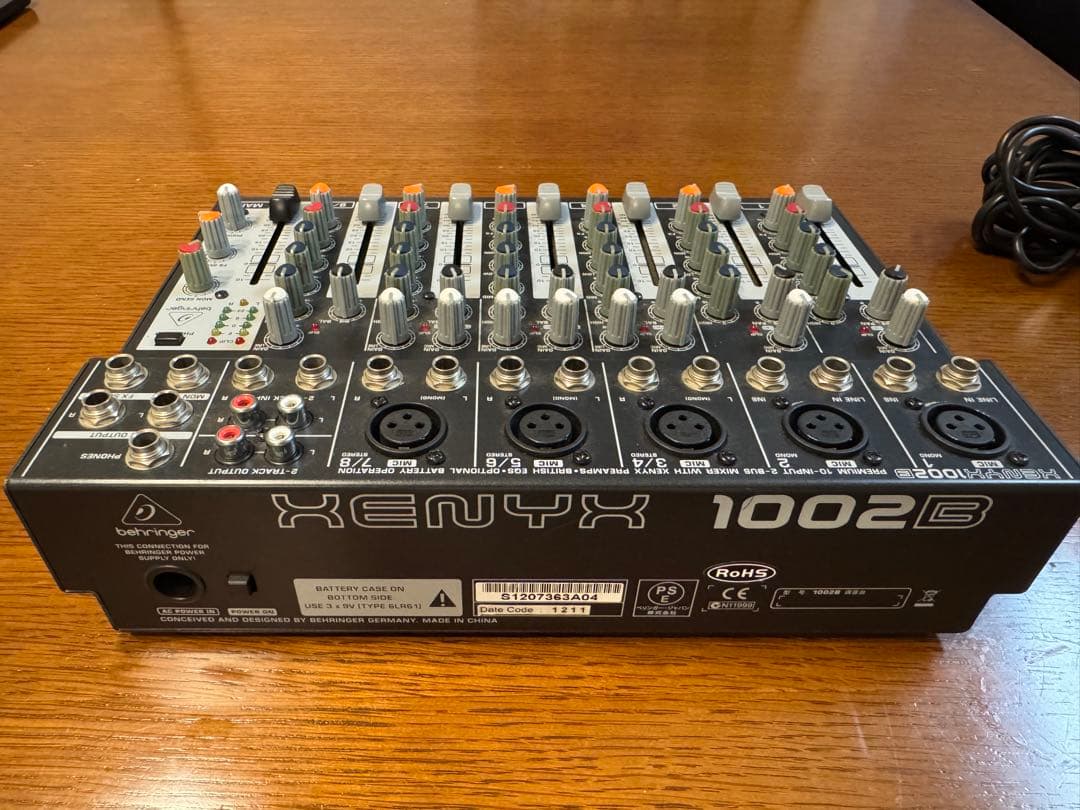 Behringer XENYX 1002B 電池駆動可