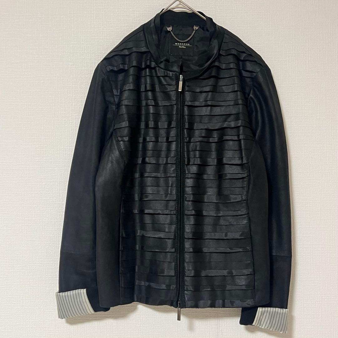 希少 MaxMara WEEKEND ティアード ジャケット 【L】ゴートスキン