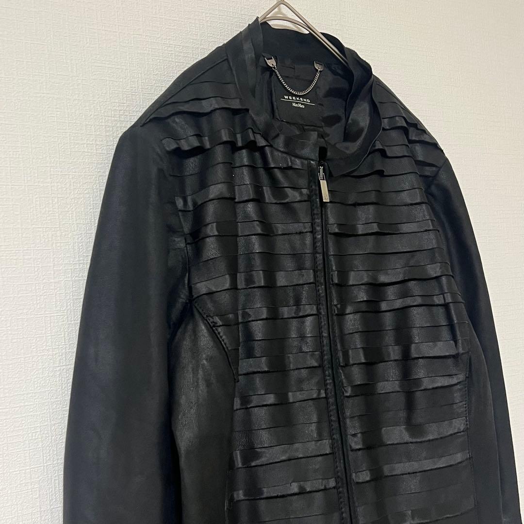 希少 MaxMara WEEKEND ティアード ジャケット 【L】ゴートスキン