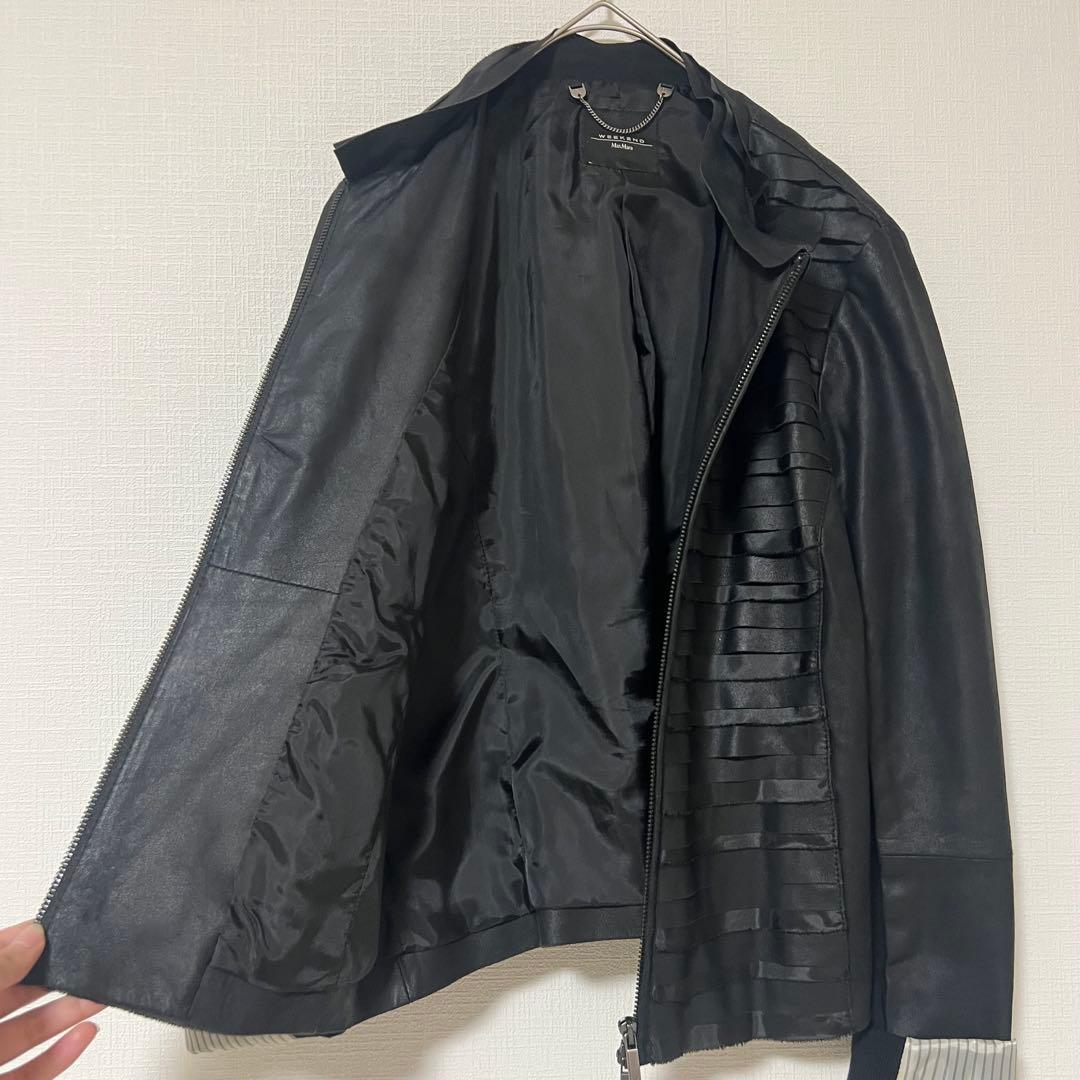 希少 MaxMara WEEKEND ティアード ジャケット 【L】ゴートスキン