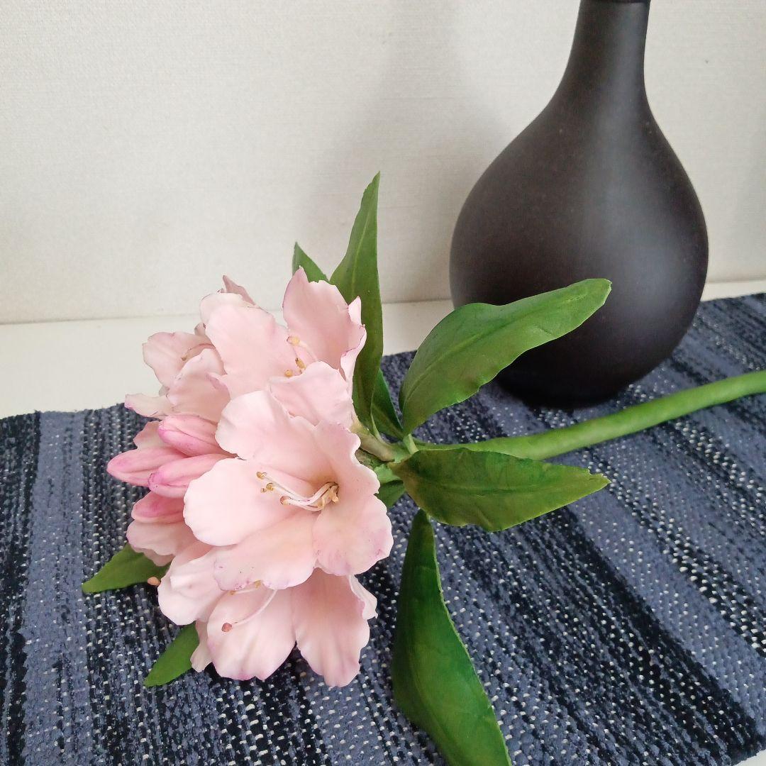 花器付き ピンク石楠花 クレイフラワー