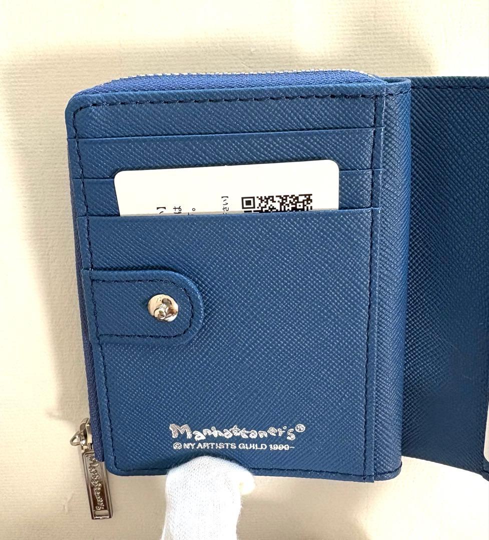 【新品・未使用】Manhattaner's 猫デザイン 二つ折り財布外ファスナー