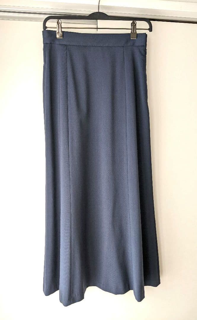 【極美品】icb 洗える　ロング　裾フレア　スカート　ブルーグレー系 6 L
